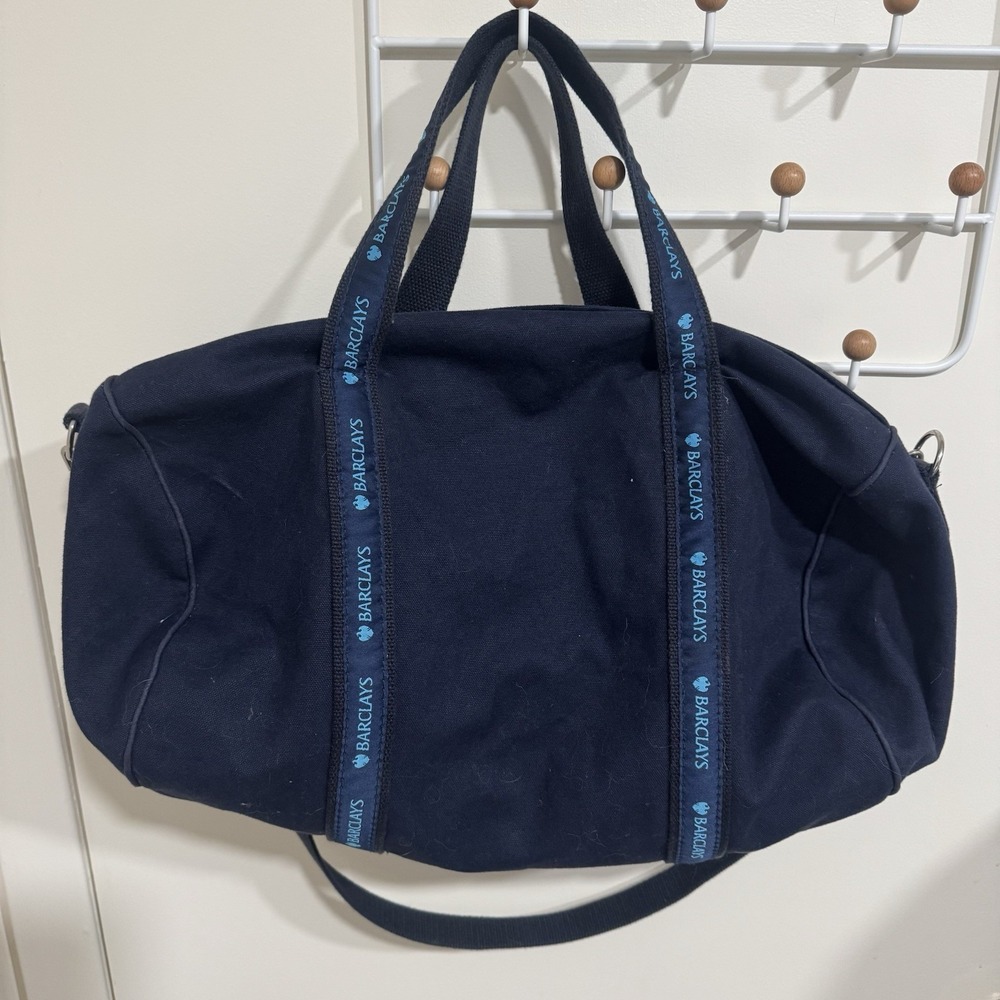 Barclays Banker Canvas Blue Bag Scarborough & Tweed Investments Wall Street Gym